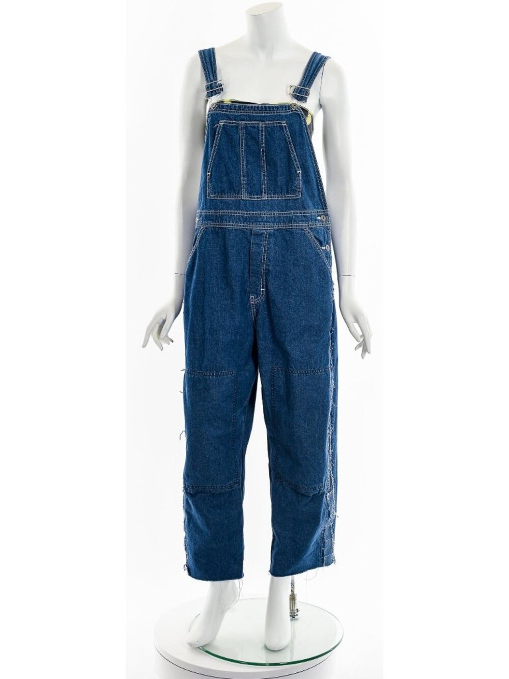 Distressed Patchwork Denim Overalls - Picture 4 of 10